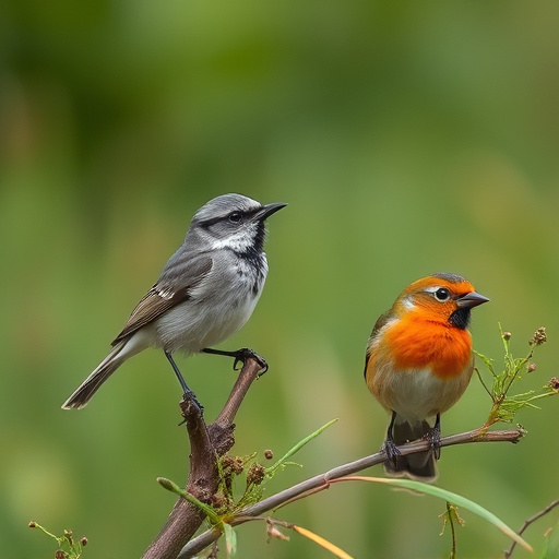 Garden birds on spacious bird table