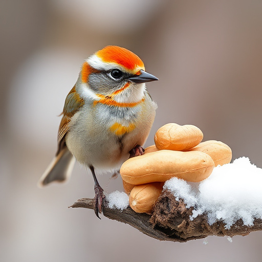 Garden feeder filled with peanuts
