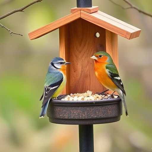 Garden feeder filled with robin-friendly mix