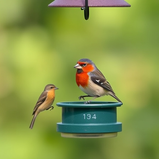 Garden feeder filled with sunflower hearts