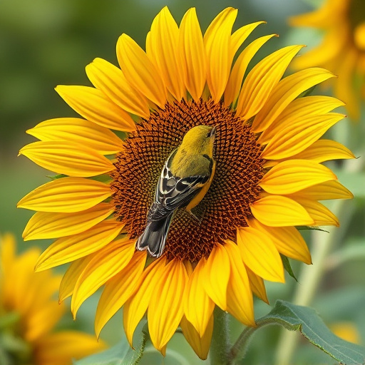Garden feeder filled with sunflower hearts
