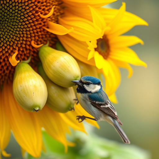 Garden feeding station filled with sunflower hearts