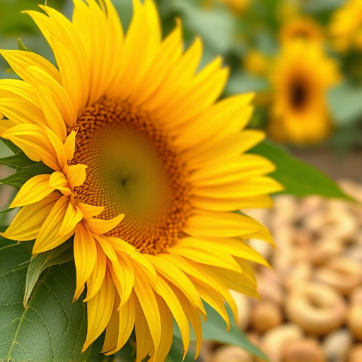 Garden feeding station filled with sunflower hearts