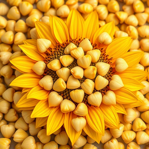 Garden feeding station filled with sunflower hearts