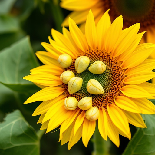 Garden feeding station filled with sunflower hearts