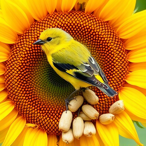 Garden feeding station filled with sunflower hearts