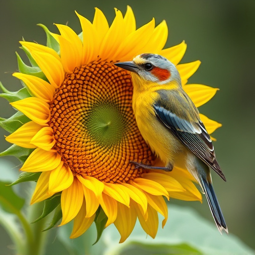 Goldfinch eating from hanging seed tube