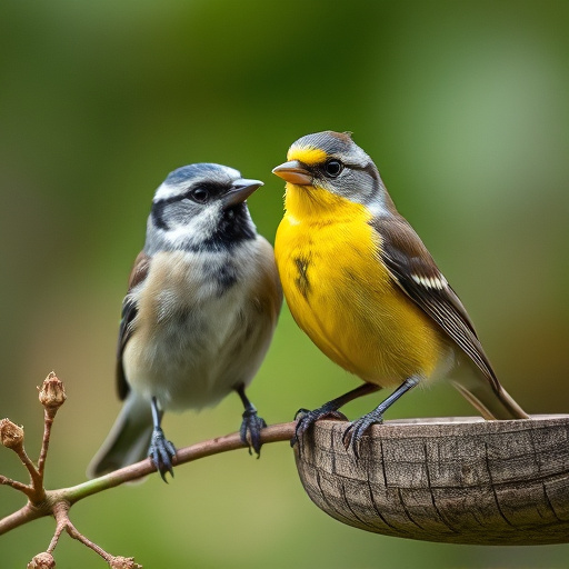Great tit pecking at sunflower seeds
