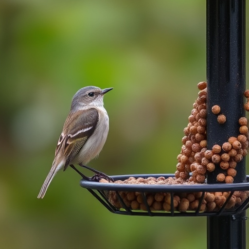 Ground feeder under tree with mixed birds
