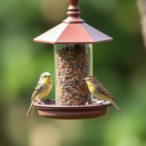 Ground feeder under tree with mixed birds