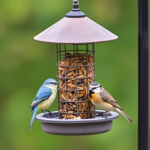 Ground feeder with protective mesh cover