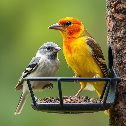 Ground feeder with protective mesh cover
