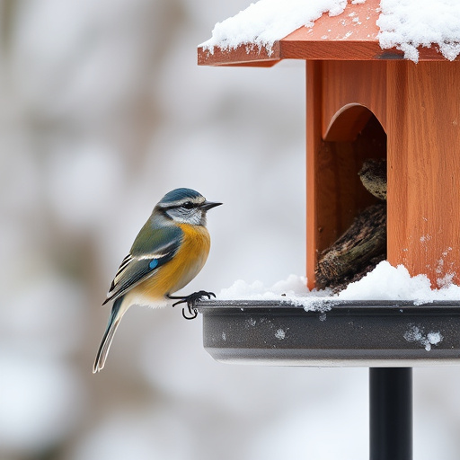 Group of finches feeding on nyjer seed