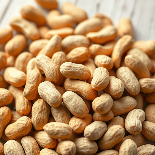 Hand holding fresh peanuts for birds