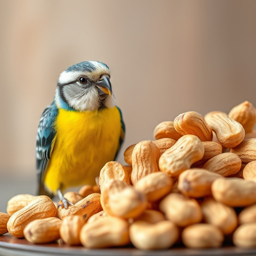 Hand holding fresh peanuts for birds