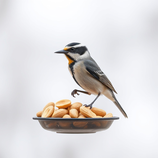 Hand holding fresh peanuts for birds