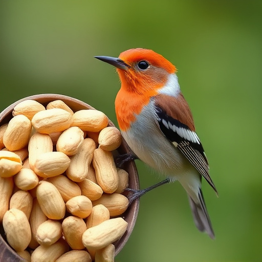 Hand holding handful of bird peanuts