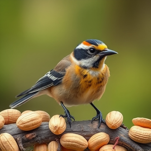 Hand holding handful of bird peanuts