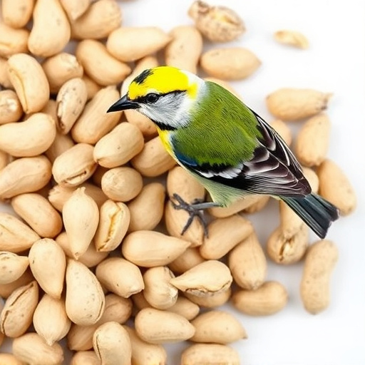 Hand holding handful of bird peanuts