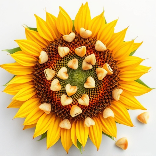 Hand holding handful of sunflower hearts