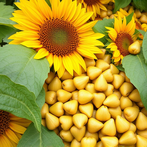 Hand holding handful of sunflower hearts