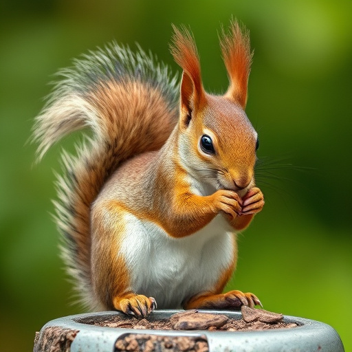 Hand refilling squirrel-proof garden feeder