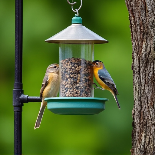 Hand refilling squirrel-proof garden feeder