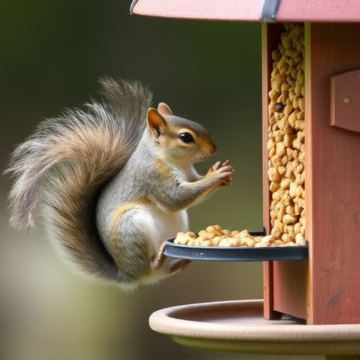 Hand refilling squirrel-proof garden feeder