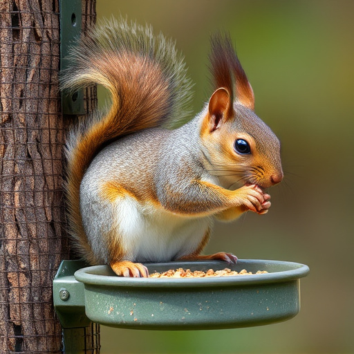Hand refilling squirrel-proof garden feeder