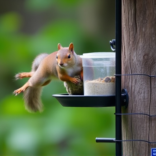Hand refilling squirrel-proof garden feeder