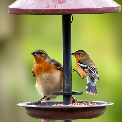 Hanging bird feeder with squirrel guard