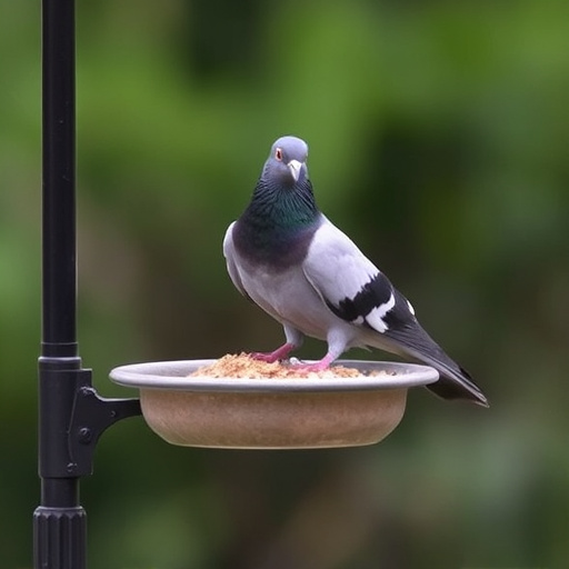 Hanging feeder with pigeon-proof features