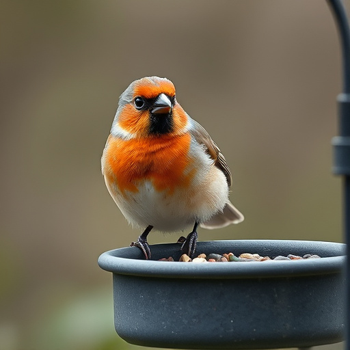 Hanging peanut feeder visited by great tit
