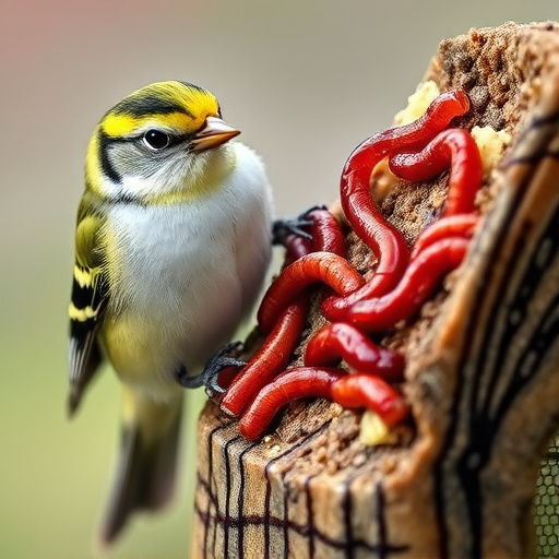 Hanging suet pellets with mealworm pieces