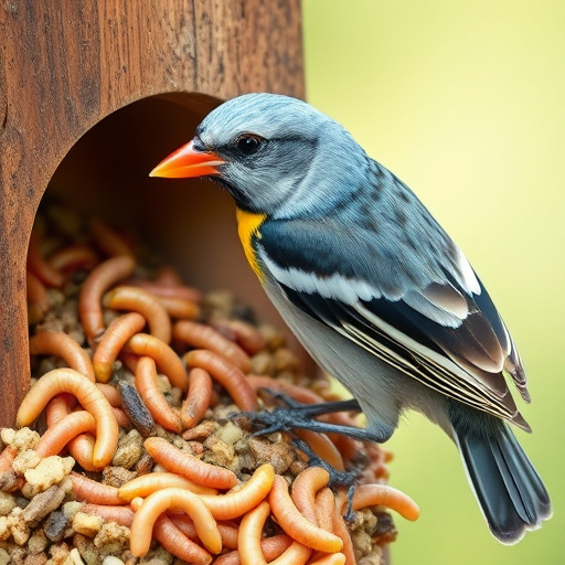 Hanging suet pellets with mealworm pieces