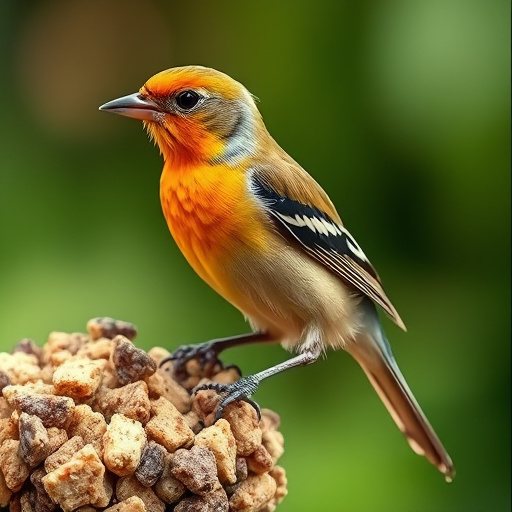 Hanging suet pellets with mealworm pieces