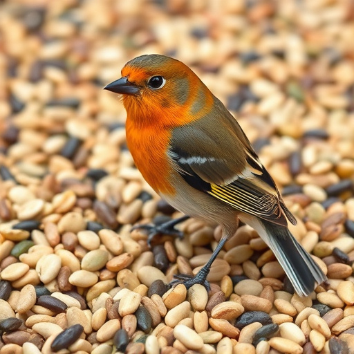Heap of colourful wild bird seeds