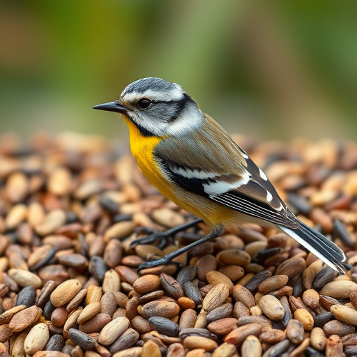 Heap of colourful wild bird seeds