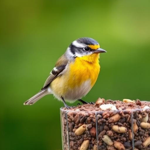 Large sacks of bird food stacked neatly