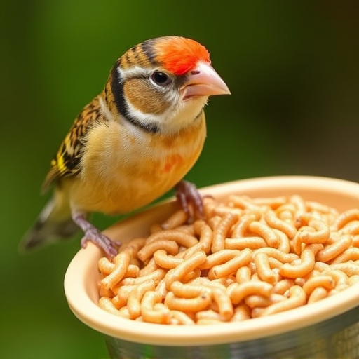 Mesh feeder with wrens and mealworms