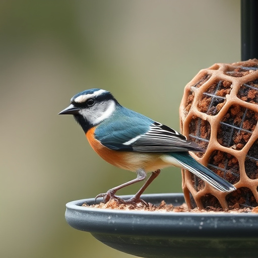 Mess-free tube feeder in garden setting