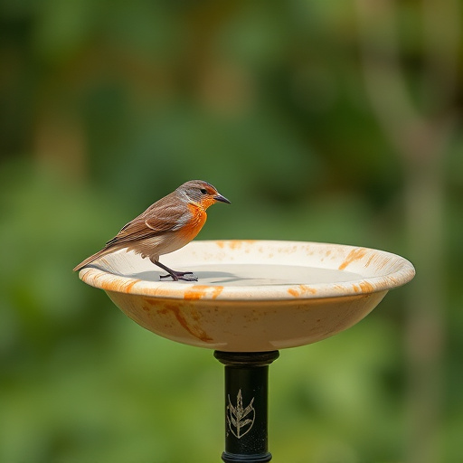 Metal bird bath with multiple birds