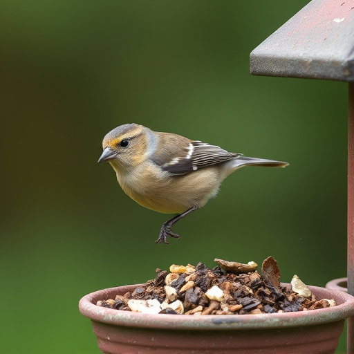 Metal cage bird feeder with seed