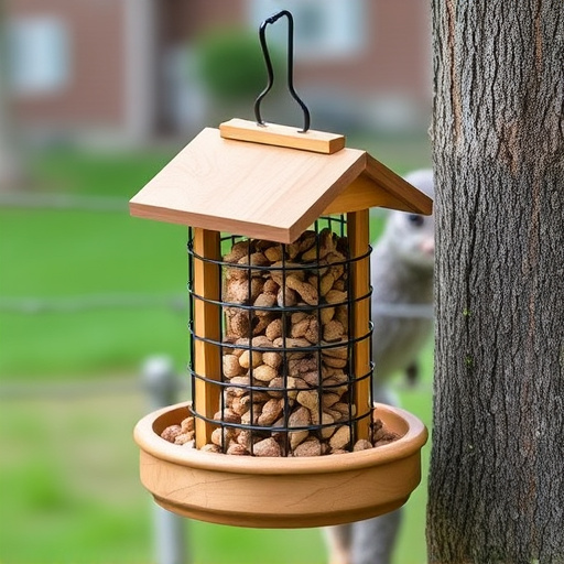 Metal ground feeder with protective mesh