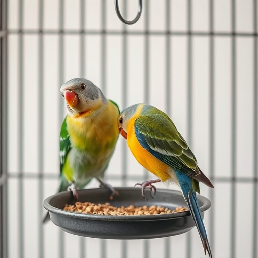 Metal ground feeder with protective mesh