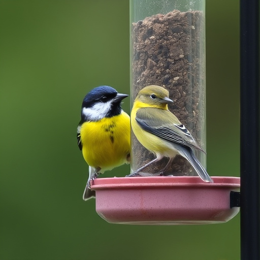 Metal ground feeder with protective mesh