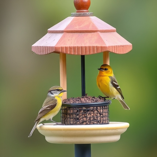 Minimalist feeding station for small birds