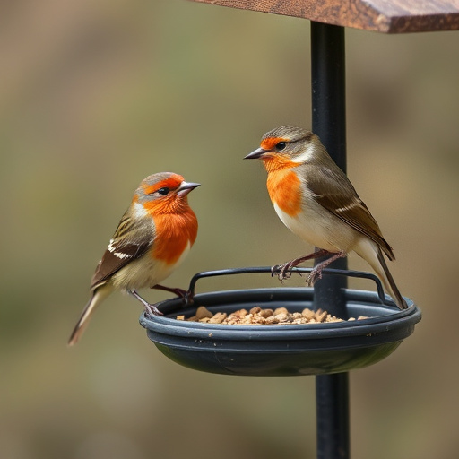 Mixed seeds spilled on garden feeder