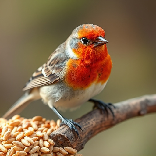 Mixed seeds spilled on garden feeder