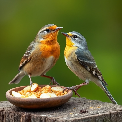 Mixed seeds spilled on garden feeder